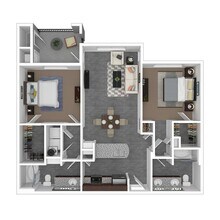 2 Bed 2 Bath 1178 SqFt (1071 Net) 1130 floor plan